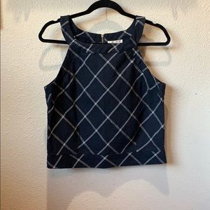 Blue and white halter top